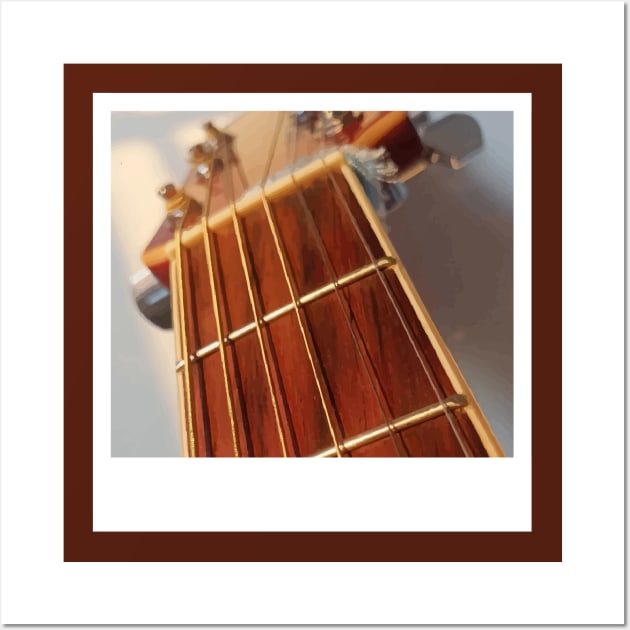 photo of the neck of an acoustic guitar Wall Art by ArinaAvdeeva